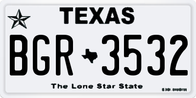 TX license plate BGR3532