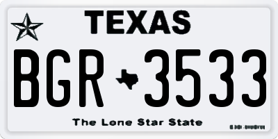 TX license plate BGR3533
