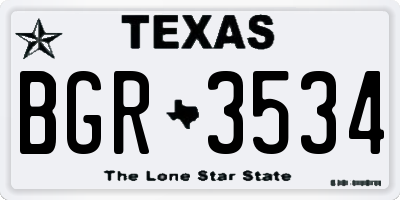 TX license plate BGR3534