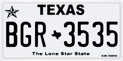 TX license plate BGR3535