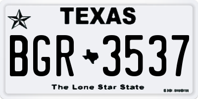 TX license plate BGR3537