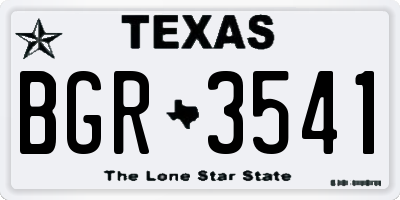 TX license plate BGR3541