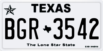 TX license plate BGR3542