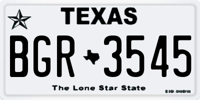 TX license plate BGR3545