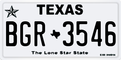 TX license plate BGR3546