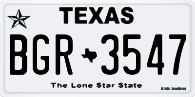 TX license plate BGR3547