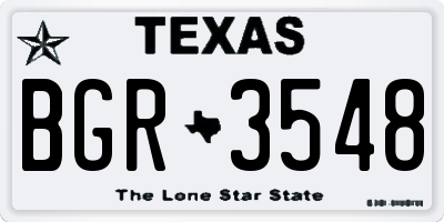 TX license plate BGR3548