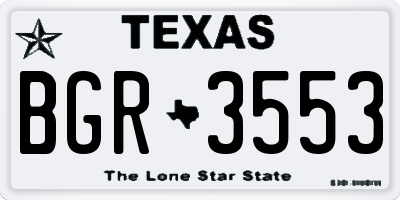 TX license plate BGR3553