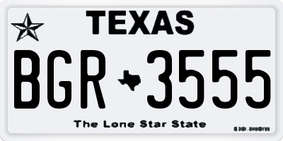 TX license plate BGR3555