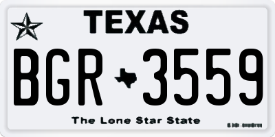 TX license plate BGR3559