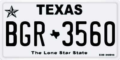TX license plate BGR3560