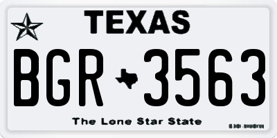 TX license plate BGR3563