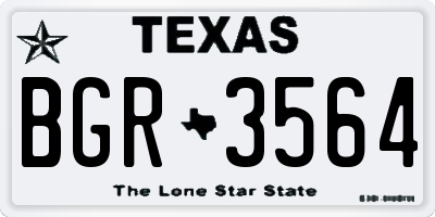 TX license plate BGR3564