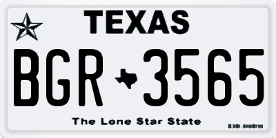 TX license plate BGR3565