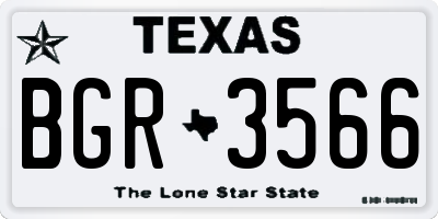 TX license plate BGR3566