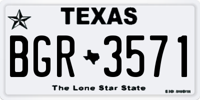 TX license plate BGR3571