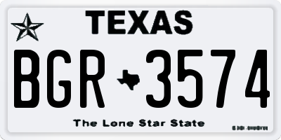 TX license plate BGR3574