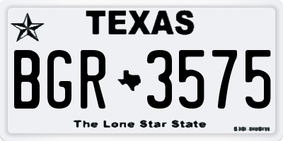 TX license plate BGR3575