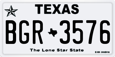 TX license plate BGR3576