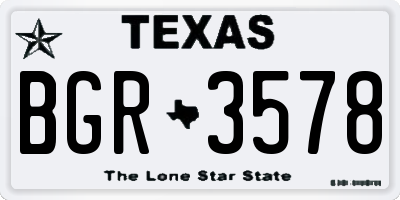 TX license plate BGR3578