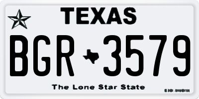 TX license plate BGR3579