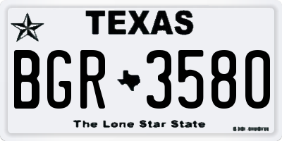 TX license plate BGR3580