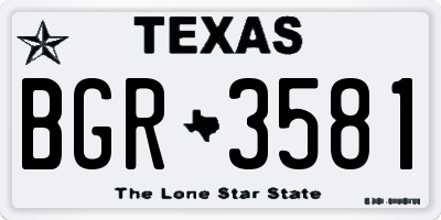 TX license plate BGR3581