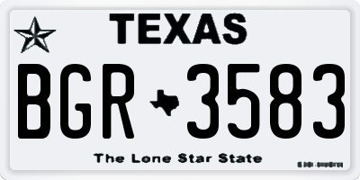 TX license plate BGR3583