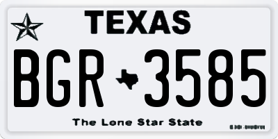 TX license plate BGR3585