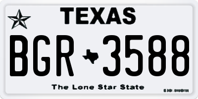 TX license plate BGR3588