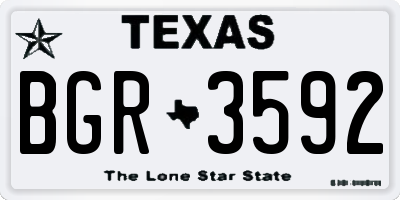 TX license plate BGR3592