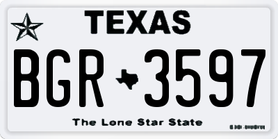 TX license plate BGR3597