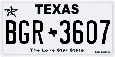 TX license plate BGR3607