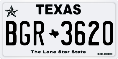 TX license plate BGR3620
