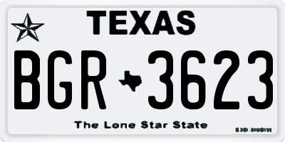 TX license plate BGR3623
