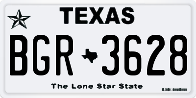 TX license plate BGR3628
