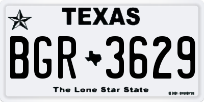 TX license plate BGR3629