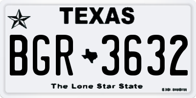 TX license plate BGR3632
