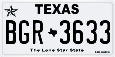 TX license plate BGR3633