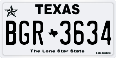 TX license plate BGR3634