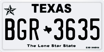 TX license plate BGR3635