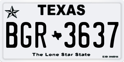TX license plate BGR3637