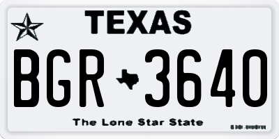 TX license plate BGR3640