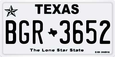 TX license plate BGR3652