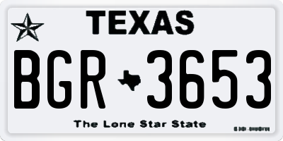 TX license plate BGR3653