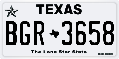 TX license plate BGR3658