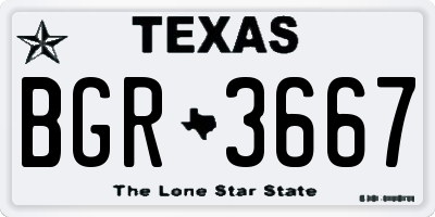 TX license plate BGR3667