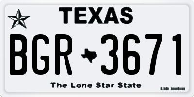TX license plate BGR3671