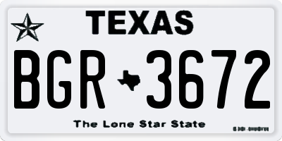 TX license plate BGR3672