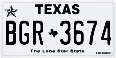 TX license plate BGR3674
